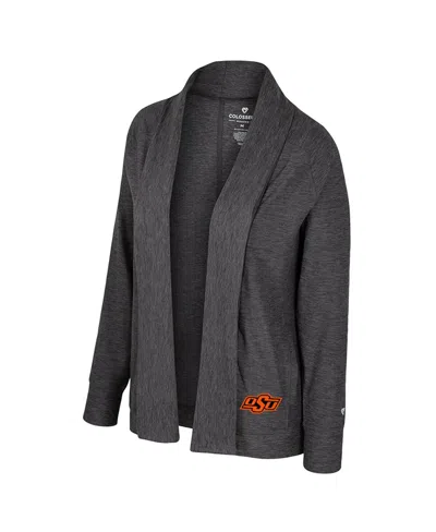 Colosseum Women's Charcoal Wisconsin Badgersâ Dash Cardigan In Black