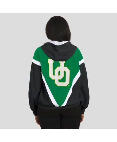 Wear By Erin Andrews Women's Green/black Oregon Ducks Color Block Full-zip Windbreaker Jacket In Multi