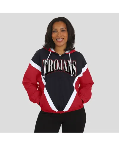 Wear By Erin Andrews Women's Cardinal/black Usc Trojans Color Block Full-zip Windbreaker Jacket In Multi