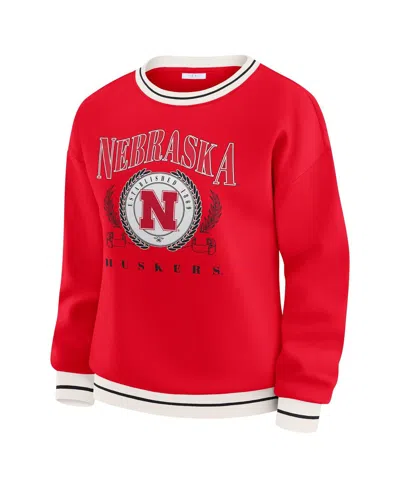 Wear By Erin Andrews Women's Red Wisconsin Badgers Seal Sweatshirt In Red