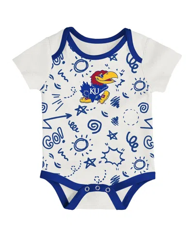 Outerstuff Baby Boys And Girls 3-pack Kansas Jayhawks All Day Play Bodysuit Set In Multi