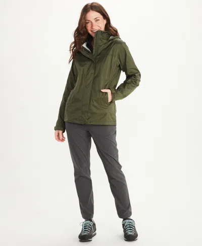 Marmot Women's Precip Eco Hooded Collar Jackets In Black