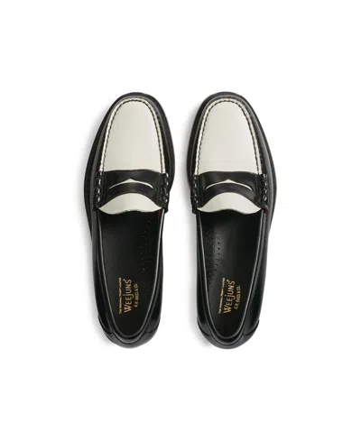Gh Bass Round Toe Loafers With Two-tone Penny Strap In Multi