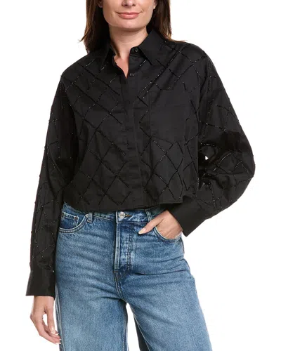 Rag & Bone Beatrice Beaded Button-up Shirt In Black