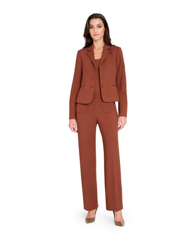 Tahari Asl Women's Notch Collar Short Jacket In Brown