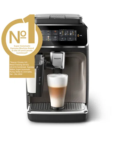 Philips 3300 Series Fully Automatic Espresso Machine With Lattego Milk Frother In Black