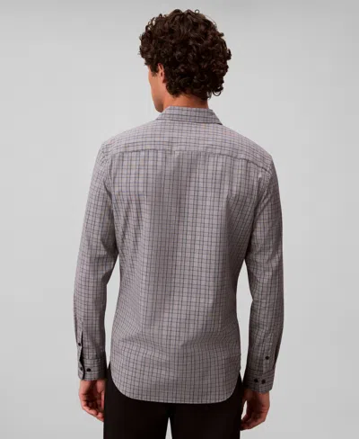 Calvin Klein Men's Plaid Slim Button-down Shirt In Gray