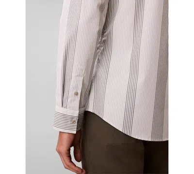 Calvin Klein Men's Yarn-dyed Stripe Supima Stretch Slim Shirt In Gray