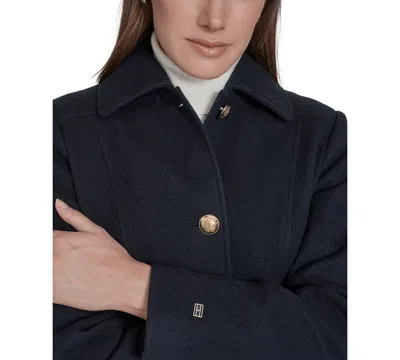 Tommy Hilfiger Women's Single-breasted Coat, Created For Macy's In Blue
