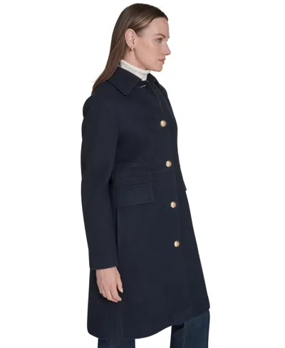 Tommy Hilfiger Women's Single-breasted Coat, Created For Macy's In Blue