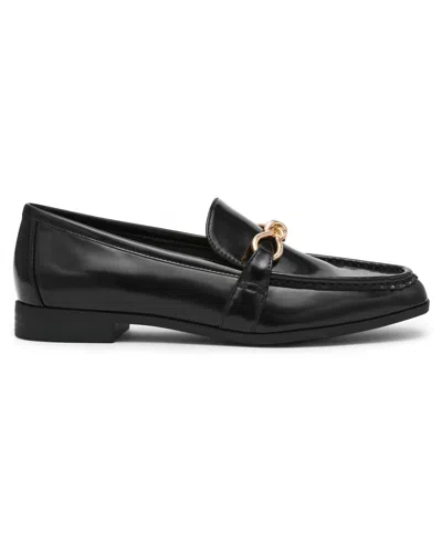 Anne Klein Korrie Womens Buckle Man Made Loafers In Black