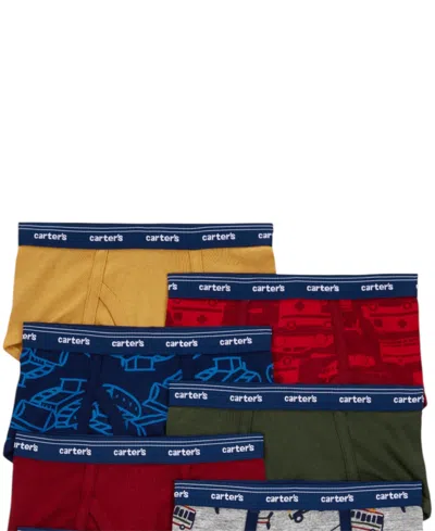Carter's Little And Big Boys 7- Pack Construction-themed Briefs In Multi
