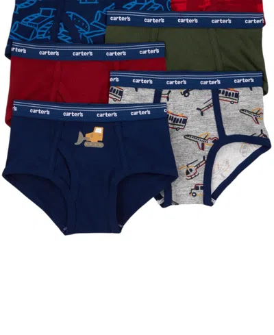 Carter's Little And Big Boys 7- Pack Construction-themed Briefs In Multi