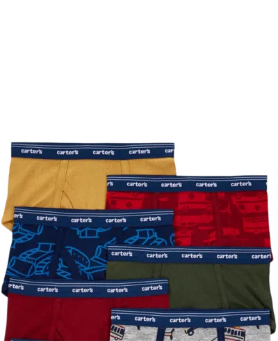 Carter's Little And Big Boys 7- Pack Construction-themed Briefs In Multi