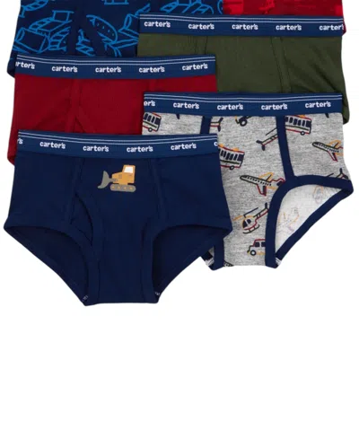 Carter's Little And Big Boys 7- Pack Construction-themed Briefs In Multi