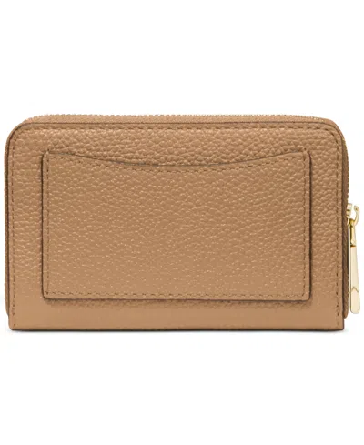 Michael Kors Jet Set Small Zip Around Card Case In Brown