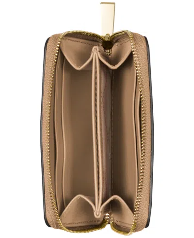 Michael Kors Jet Set Small Zip Around Card Case In Brown