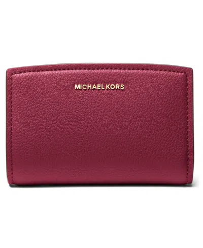 Michael Kors Bryant Leather Zip Around Wallet In Pink