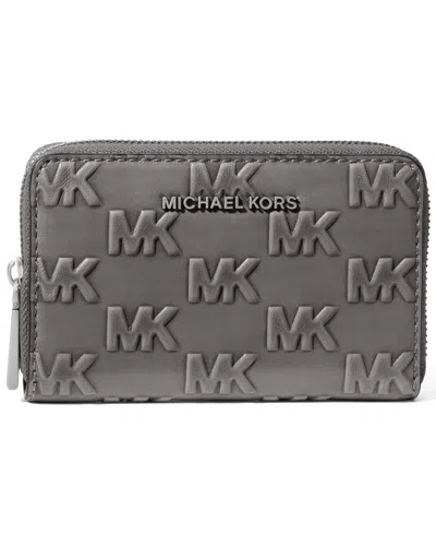 Michael Kors Jet Set Zip Around Card Case Wallet In Gray