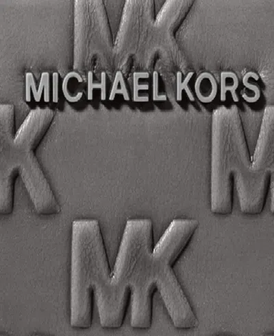 Michael Kors Jet Set Zip Around Card Case Wallet In Gray