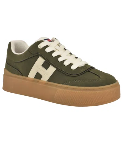 Tommy Hilfiger Women's Celmi Lace-up Fashion Sneakers In Green