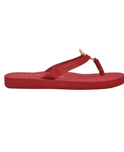 Tommy Hilfiger Crelina Thong Sandal In Red
