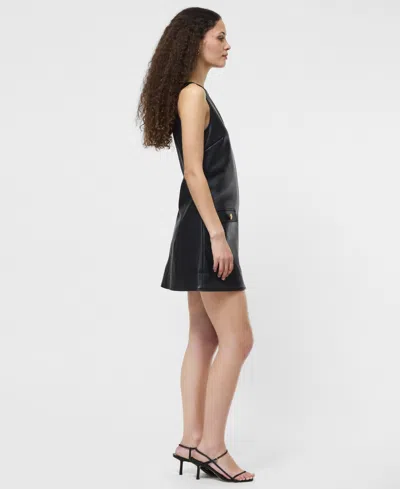French Connection Dessa Faux Leather Mini Dress In Black