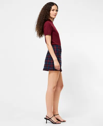 French Connection Melba Plaid Suiting Mini Skirt In Black