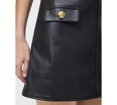 French Connection Dessa Faux Leather Mini Dress In Black
