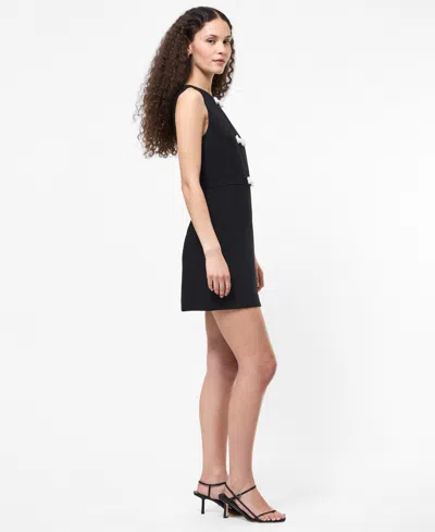 French Connection Azra Bow Front Minidress In Black