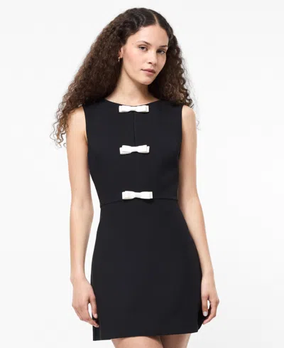 French Connection Azra Bow Front Minidress In Black