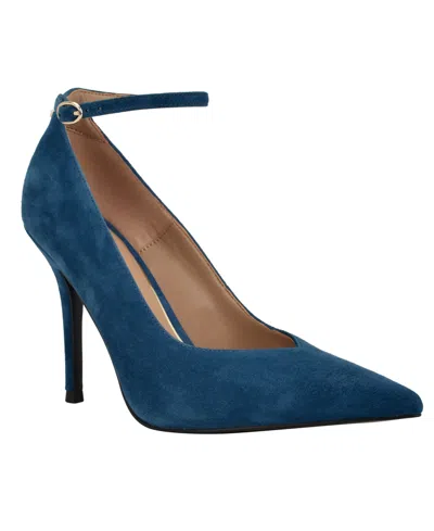 Guess Women's Napril Ankle Strap Stiletto Dress Pumps In Blue