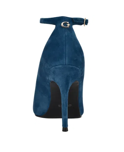 Guess Women's Napril Ankle Strap Stiletto Dress Pumps In Blue