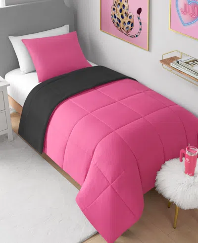 Juicy Couture Box Stitch Reversible 2-pc. Comforter Set, Twin/twin Xl In Black