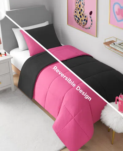 Juicy Couture Box Stitch Reversible 2-pc. Comforter Set, Twin/twin Xl In Black