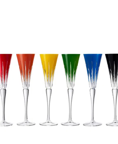 Waterford New Year 2025 Firework Crystal-glass Flutes Set Of 6 In Multi