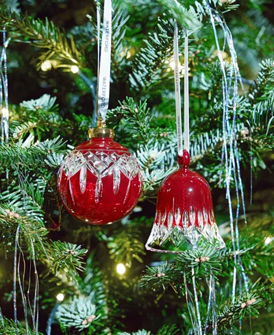 Waterford Crystal Lismore Bell Ornament In Red