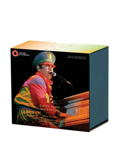 Waterford Elton John Aids Foundation Crystal Red Heart Ornament In Red