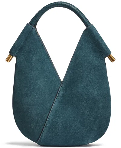 Donna Karan Suede Micro Crossbody Bag With Charm Hangoff In Brown