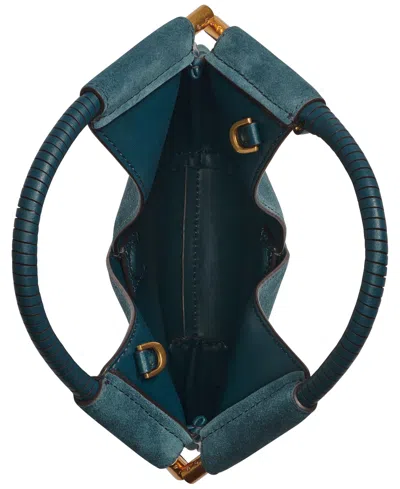 Donna Karan Suede Micro Crossbody Bag With Charm Hangoff In Brown