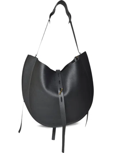 半月形皮质单肩包