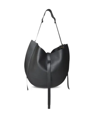 半月形皮质单肩包