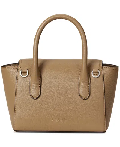 Ralph Lauren Tanner Small Pebbled Leather Satchel In Brown