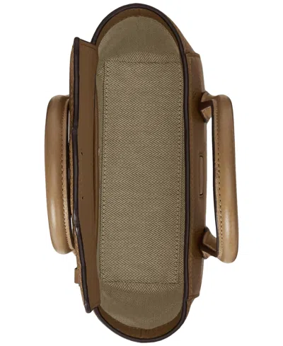 Ralph Lauren Tanner Small Pebbled Leather Satchel In Brown