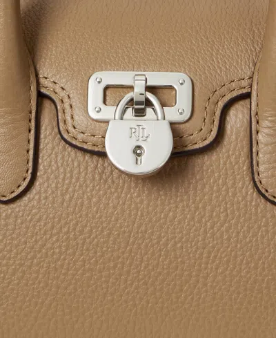 Ralph Lauren Tanner Small Pebbled Leather Satchel In Brown