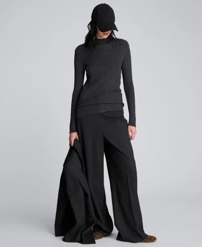 Kenneth Cole Long Sleeve Ribbed Mock Neck Sweater In Gray