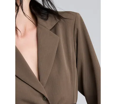 Kenneth Cole Melange Three Button Belted Soft Jacket In Gray