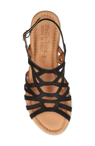 Bella Vita Womens Suede Wedge Ankle Strap In Black