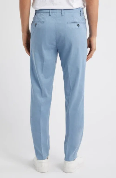 Canali Regular Fit Flat Front Comfort Twill Pants In Blue