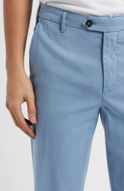 Canali Regular Fit Flat Front Comfort Twill Pants In Blue